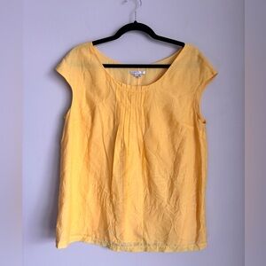 Vince Yellow Pleated Blouse